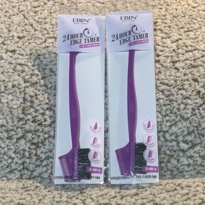 EBIN 24HR Edge Tamer 3-in-1 Edge Brush Scoop & Lay, Brush & Comb (Set of 2).